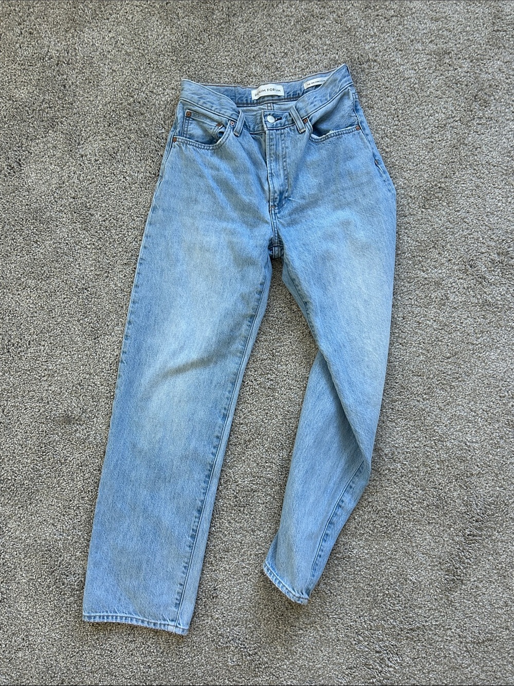 Denim Forum Light Blue High-Rise Straight Jeans